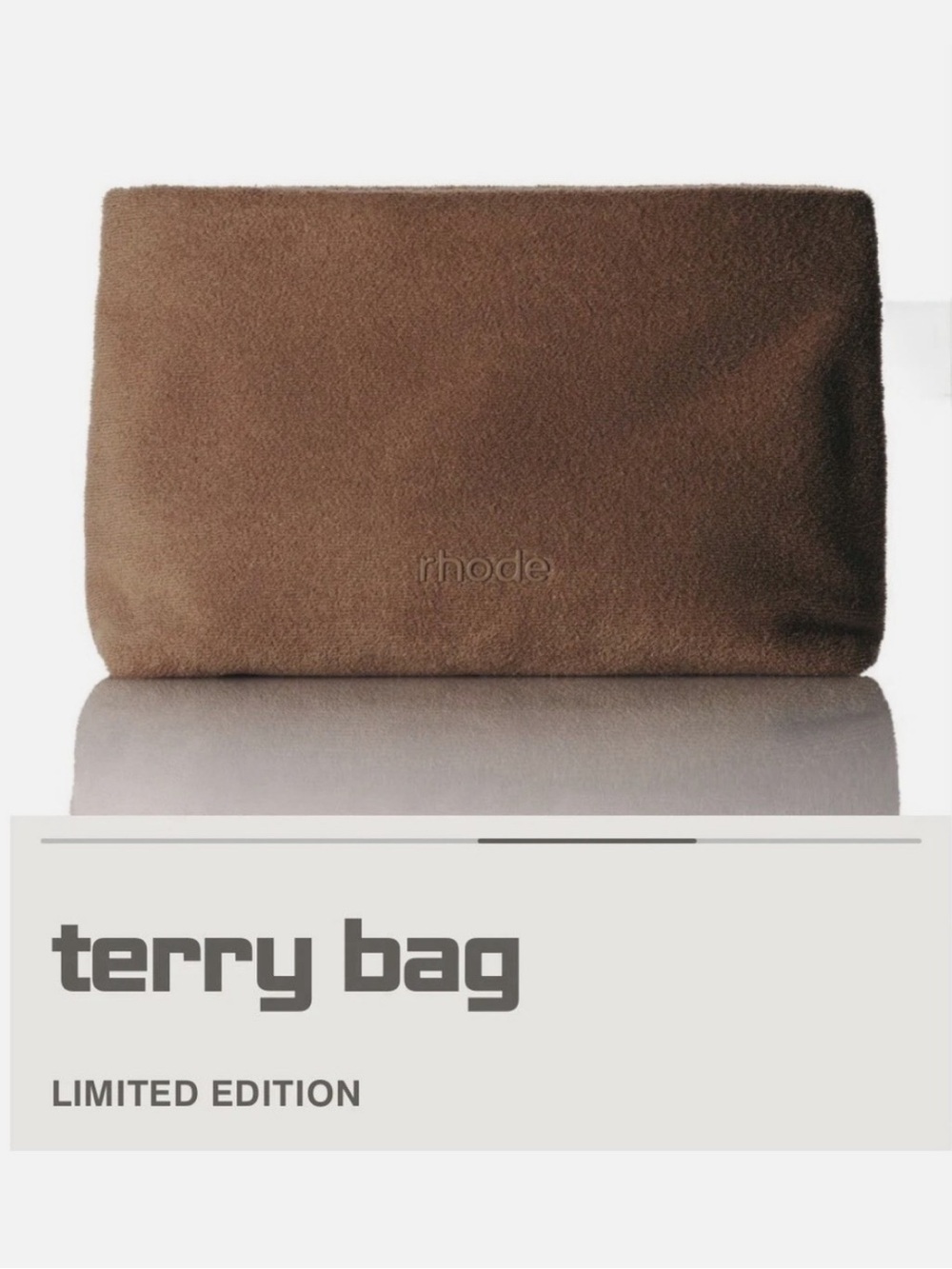 rhode summer limited edition terry bag skincare & makeup pouch NEW